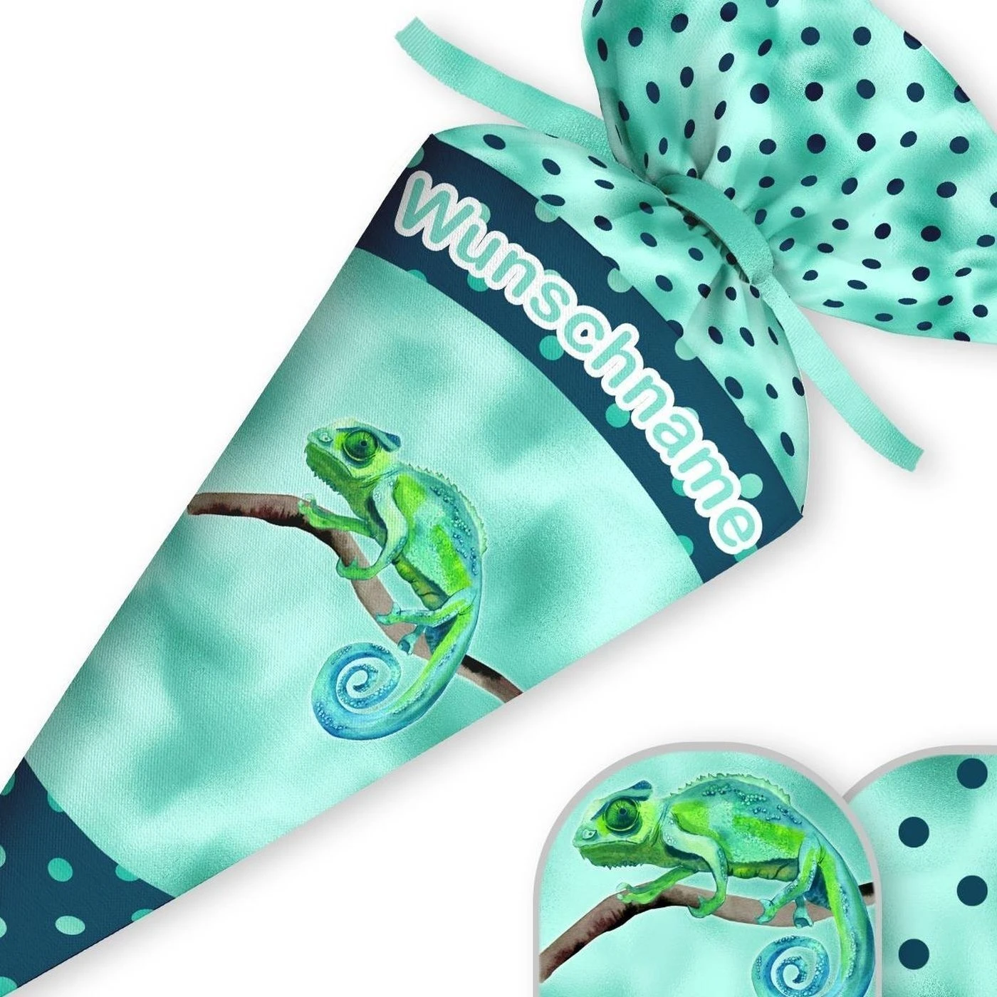 Schultüte Gecko, Nähset Mit Rohling 4 Schultüte Gecko, Nähset Mit Rohling – Bild 3