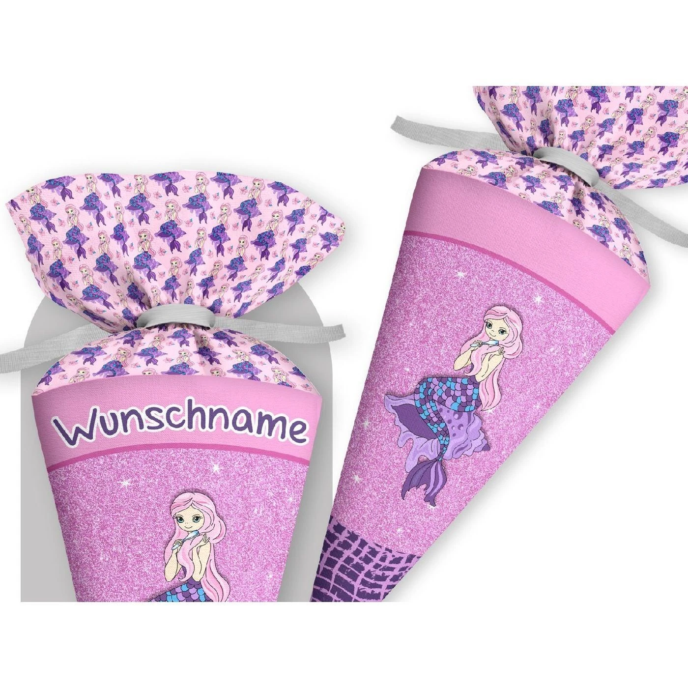 Schultüte Glitzer Meerjungfrau, Nähset Mit Rohling 3 Schultüte Glitzer Meerjungfrau, Nähset Mit Rohling