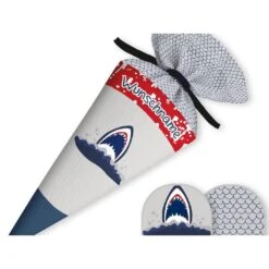 Schultüte Hai, Nähset Mit Rohling -STOFFWELTEN Verkäufe schultuete hai naehset mit rohling 13