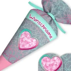 Schultüte Herz Grafisch, Nähset Mit Rohling -STOFFWELTEN Verkäufe schultuete herz grafisch naehset mit rohling 13