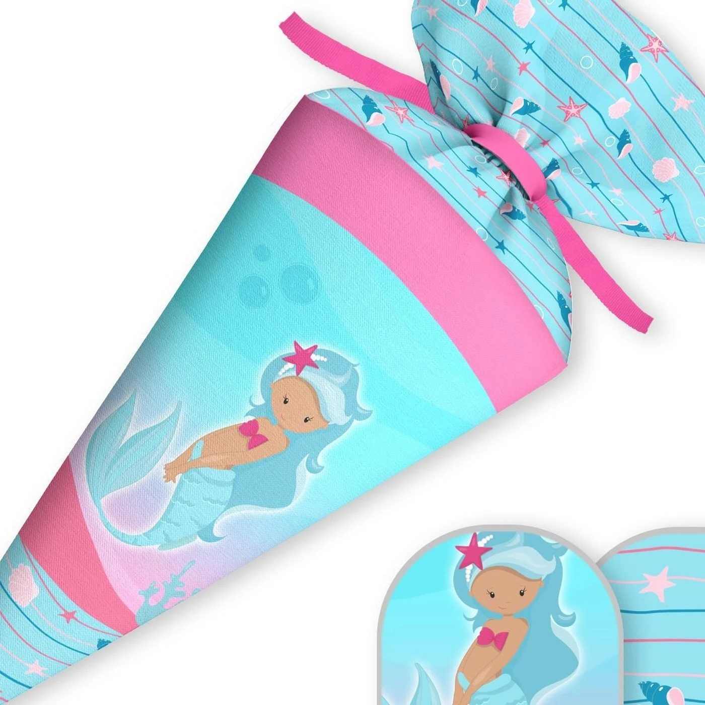 Schultüte Meerjungfrau, Nähset Mit Rohling 4 Schultüte Meerjungfrau, Nähset Mit Rohling – Bild 2