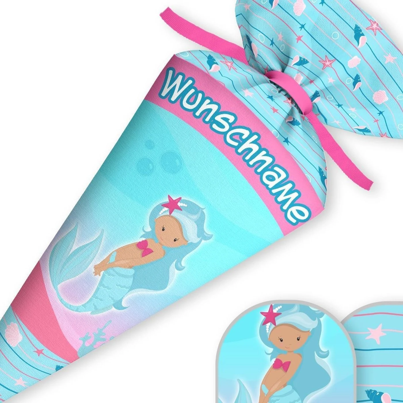 Schultüte Meerjungfrau, Nähset Mit Rohling 5 Schultüte Meerjungfrau, Nähset Mit Rohling – Bild 3