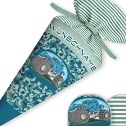 Schultüte Monstertruck Mit Rohling -STOFFWELTEN Verkäufe schultuete monstertruck mit rohling3