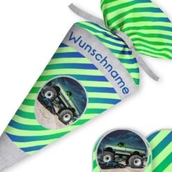 Schultüte Monstertruck & Streifen, Nähset Mit Rohling -STOFFWELTEN Verkäufe schultuete monstertruck streifen naehset mit rohling 13