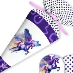 Schultüte Pegasus, Nähset Mit Rohling -STOFFWELTEN Verkäufe schultuete pegasus naehset mit rohling 52