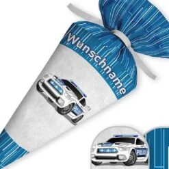 Schultüte Polizei Sportwagen, Nähset Mit Rohling -STOFFWELTEN Verkäufe schultuete polizei sportwagen naehset mit rohling 13