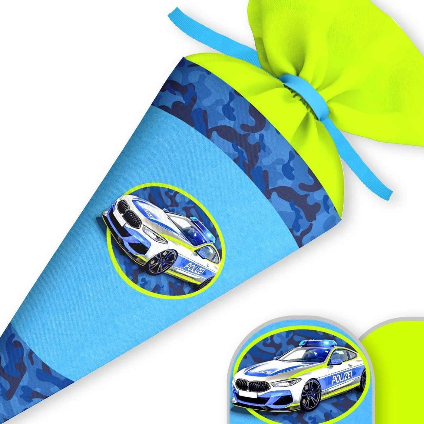Schultüte Polizeiauto, Nähset Mit Rohling 4 Schultüte Polizeiauto, Nähset Mit Rohling – Bild 2