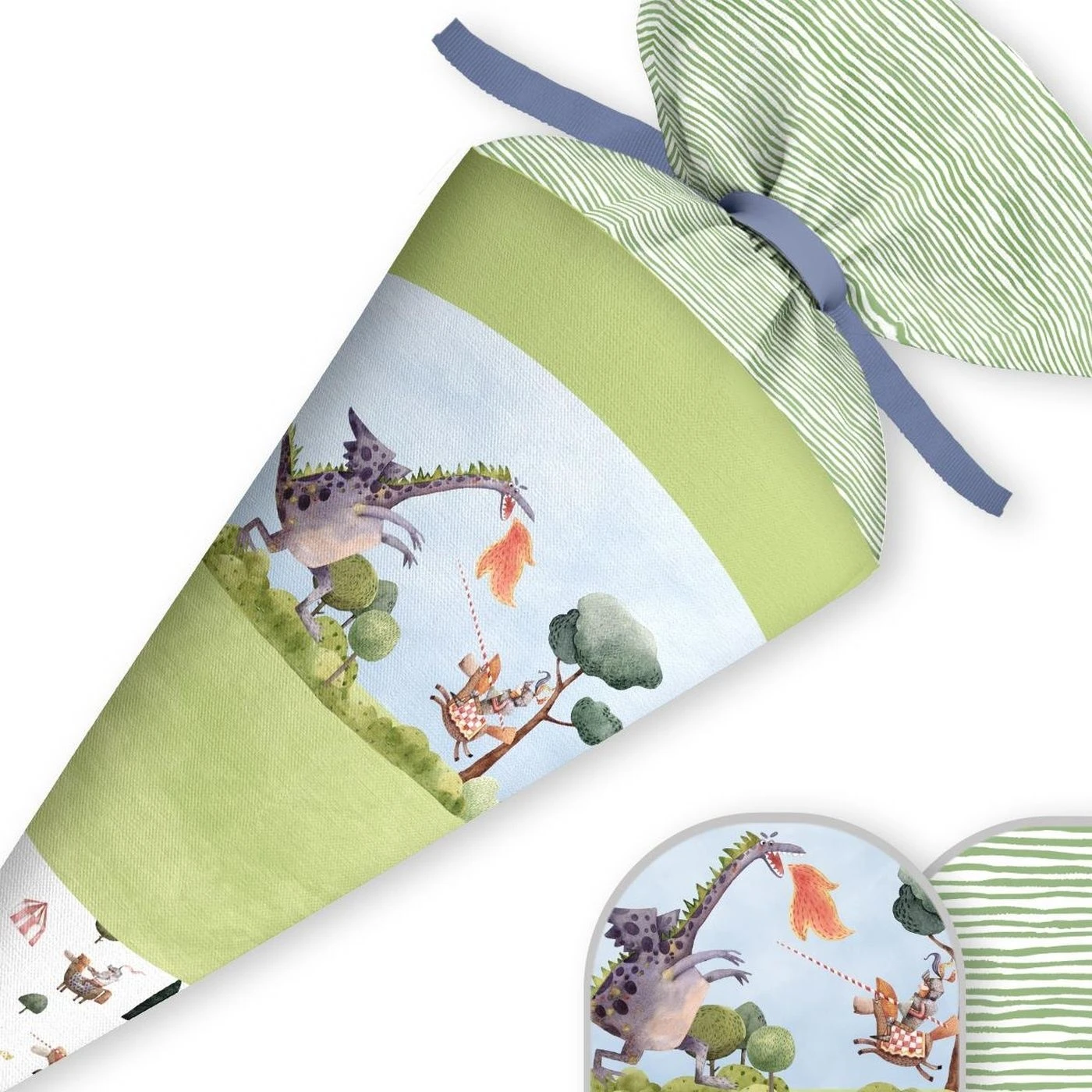 Schultüte Ritter Drache, Nähset Mit Rohling 4 Schultüte Ritter Drache, Nähset Mit Rohling – Bild 2