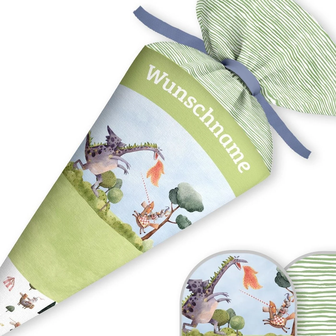 Schultüte Ritter Drache, Nähset Mit Rohling 5 Schultüte Ritter Drache, Nähset Mit Rohling – Bild 3