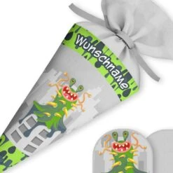 Schultüte Schleimi-Monster, Nähset Mit Rohling -STOFFWELTEN Verkäufe schultuete schleimi monster naehset mit rohling 13