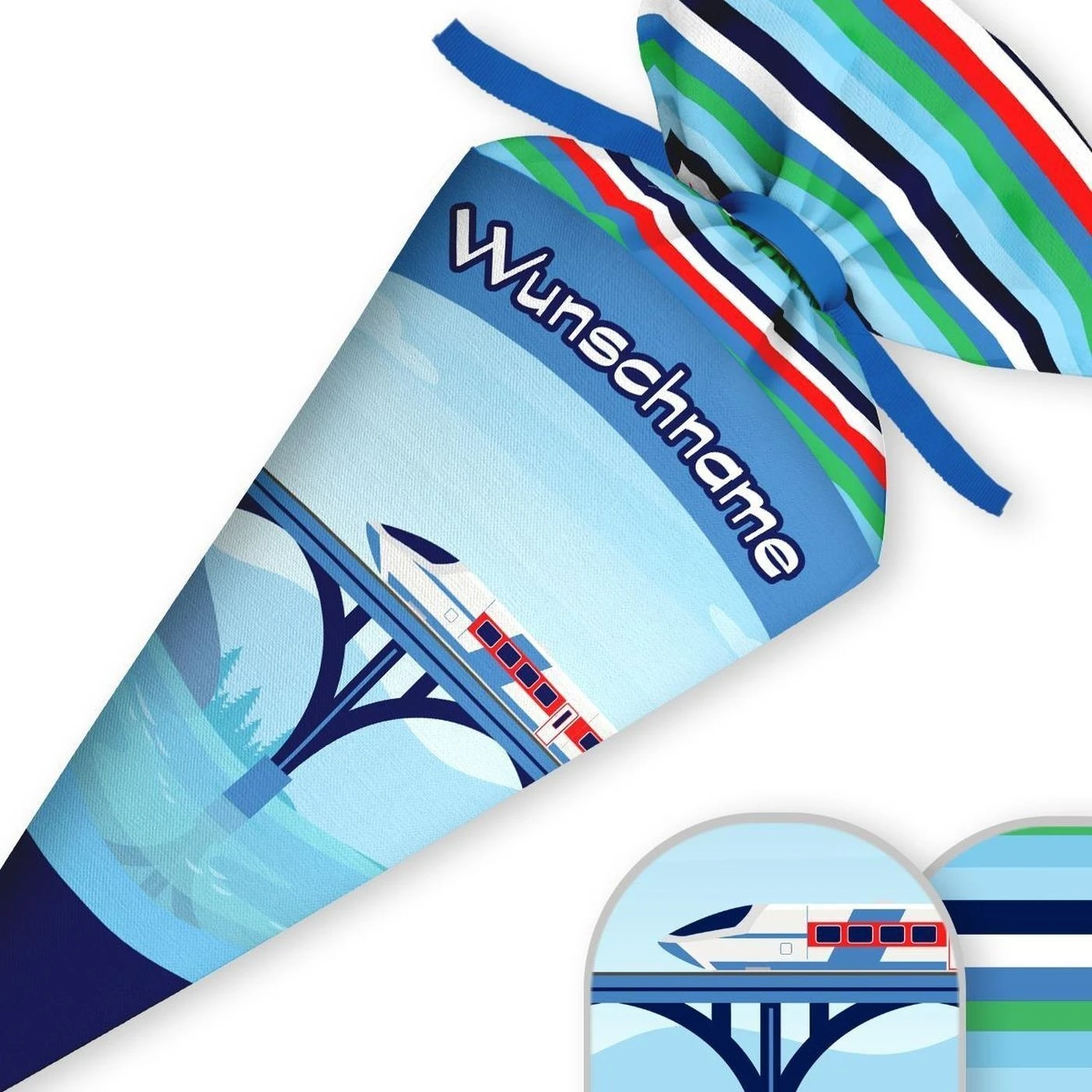 Schultüte Schnellzug, Nähset Mit Rohling 5 Schultüte Schnellzug, Nähset Mit Rohling – Bild 3