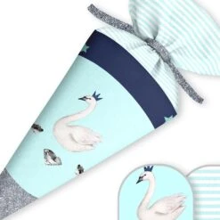 Schultüte Schwan, Nähset Mit Rohling -STOFFWELTEN Verkäufe schultuete schwan naehset mit rohling 12