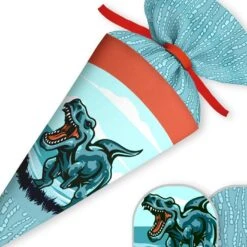 Schultüte T-REX, Nähset Mit Rohling -STOFFWELTEN Verkäufe schultuete t rex naehset mit rohling 12