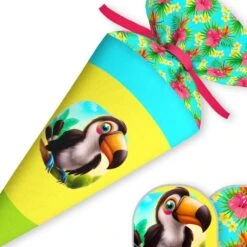 Schultüte Tukan, Nähset Mit Rohling -STOFFWELTEN Verkäufe schultuete tukan naehset mit rohling 12