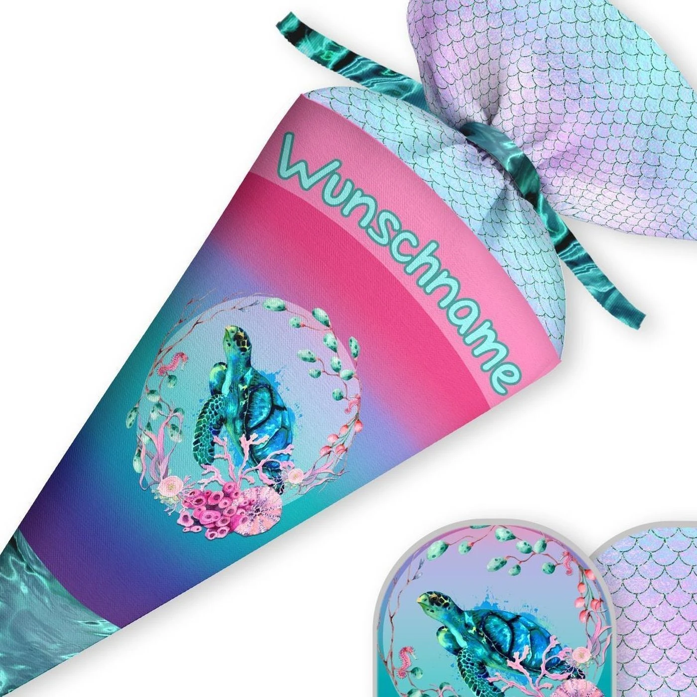 Schultüte Wasserschildkröte, Nähset Mit Rohling 5 Schultüte Wasserschildkröte, Nähset Mit Rohling – Bild 3