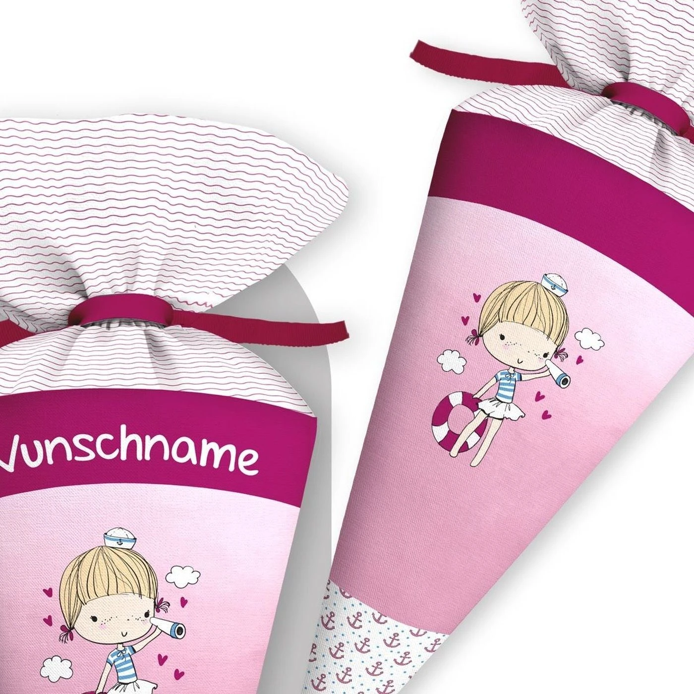 Schultüte Ahoi Kleines Mädchen, Nähset Mit Rohling 3 Schultüte Ahoi Kleines Mädchen, Nähset Mit Rohling