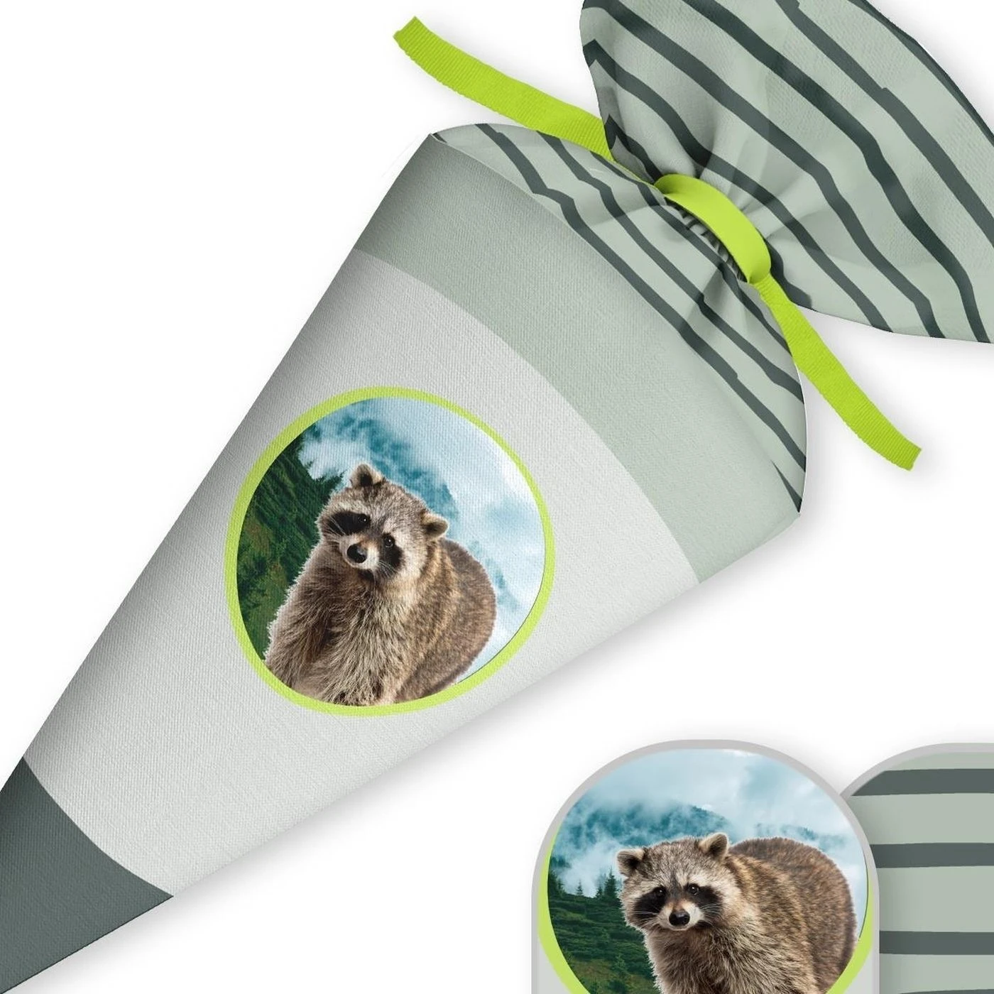 Schultüte Waschbär, Nähset Mit Rohling 4 Schultüte Waschbär, Nähset Mit Rohling – Bild 2